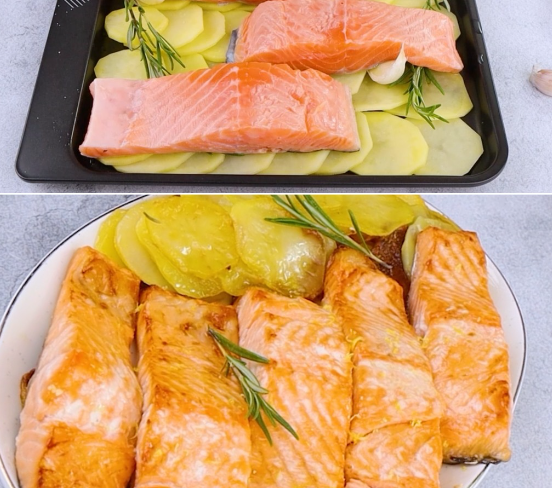 Saumon aux pommes de terre au four : le plat facile et savoureux pour ...